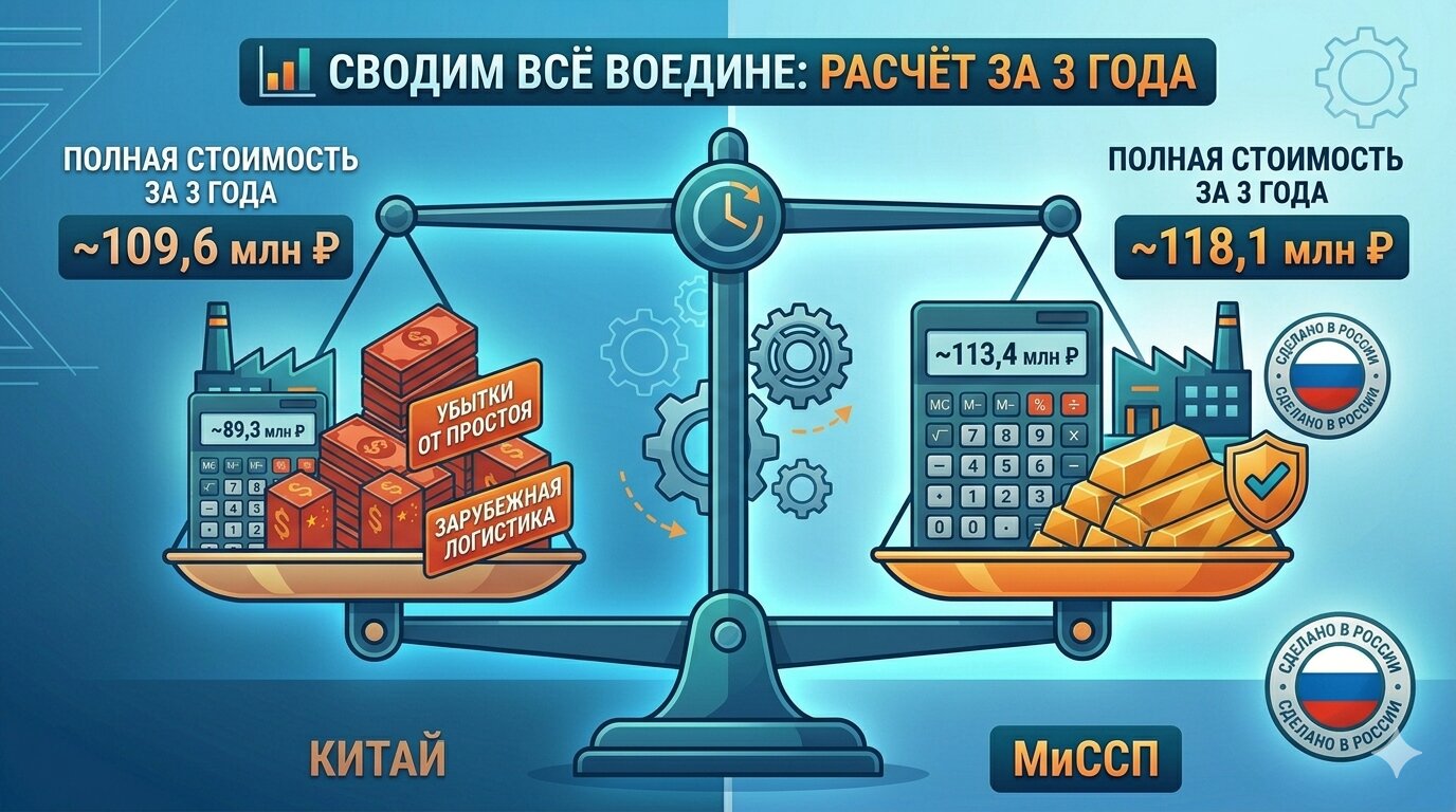 Сводим всё воедино: расчёт за 3 года